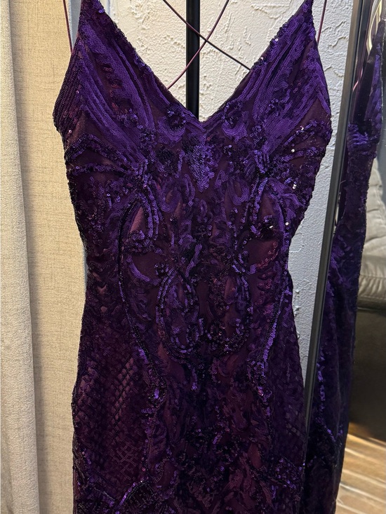 Windsor Dresses & Skirts - Windsor Deep Purple Sequin Strapless Evening Dress
